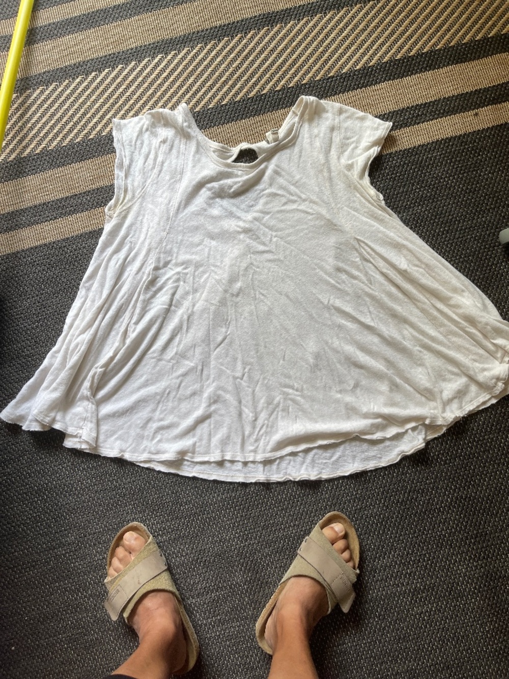 Free People short sleeve cotton top beige